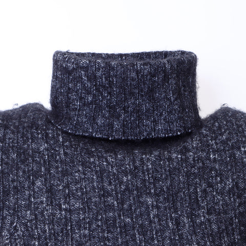CHANEL Turtleneck Size:34 knit gray WS6340