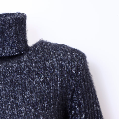 CHANEL Turtleneck Size:34 knit gray WS6340
