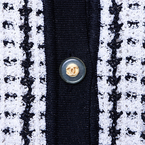 CHANEL COCO Button Short Sleeve cardigan polyester white WS6343
