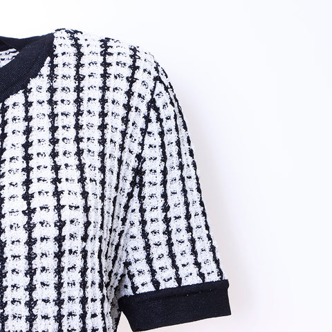 CHANEL COCO Button Short Sleeve cardigan polyester white WS6343