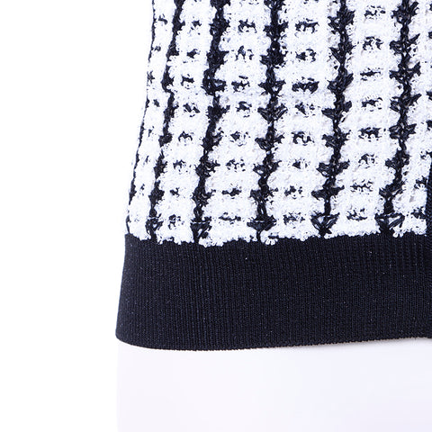 CHANEL COCO Button Short Sleeve cardigan polyester white WS6343