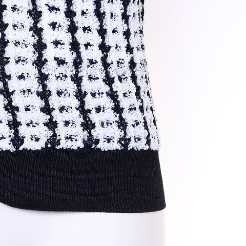 CHANEL COCO Button Short Sleeve cardigan polyester white WS6343