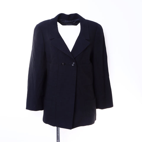 香奈儿可可纽扣夹克羊毛黑色WS6346