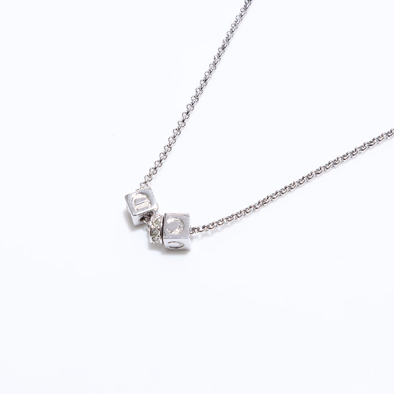 クリスチャンディオール Christian Dior キューブ ネックレス シルバー
