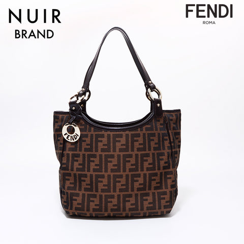 FENDI Zucca Handbag Brown WS6373