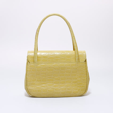 Salvatore Ferragamo Vara embossed leather 2-way handbag yellow WS6377