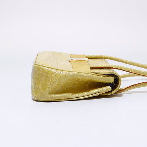 Salvatore Ferragamo Vara embossed leather 2-way handbag yellow WS6377