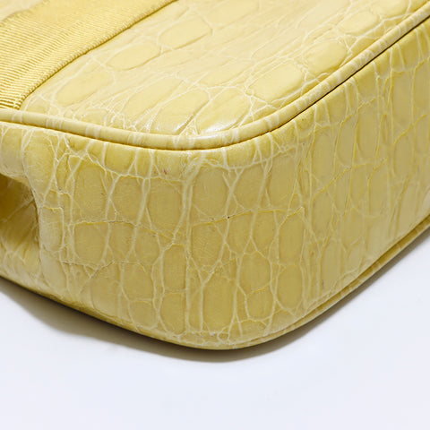 Salvatore Ferragamo Vara embossed leather 2-way handbag yellow WS6377