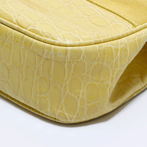 Salvatore Ferragamo Vara embossed leather 2-way handbag yellow WS6377
