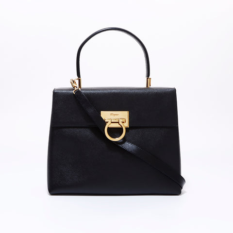 Salvatore Ferragamo 2way Gancini Handbag Black WS6379