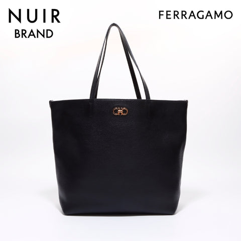 Salvatore Ferragamo徽标手提包皮革黑色WS6389