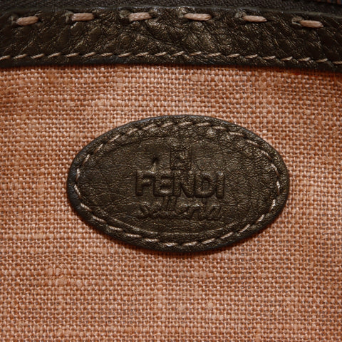 Fendi Serelia Pouch Leather Khaki WS6393