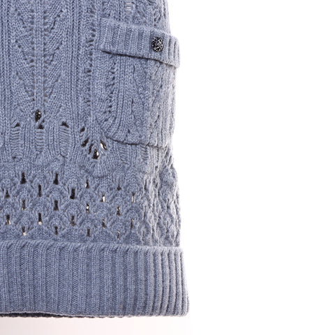 CHANEL Sleeveless knit one piece wool gray WS6395