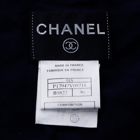 香奈儿香奈儿（Chanel Chanel）无袖礼服人造丝海军WS6418