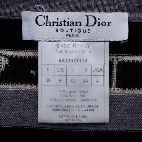 クリスチャンディオール Christian Dior ボーダー カーディガン ウール マルチカラー WS6422