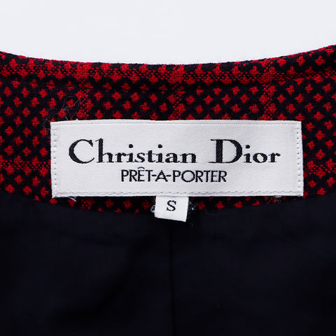 クリスチャンディオール Christian Dior チェック ジャケット ウール レッド WS6424