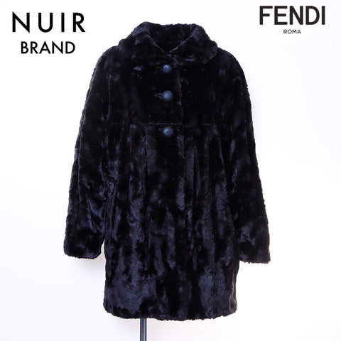 フェンディ FENDI Size:44 フェイクファー コート ブラック WS6426