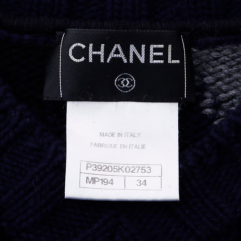 シャネル CHANEL Size:34 カシミア パターン その他トップス ブルー ブラック WS6428