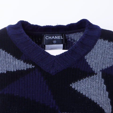 シャネル CHANEL Size:34 カシミア パターン その他トップス ブルー ブラック WS6428