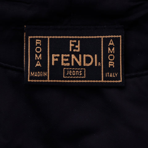 フェンディ FENDI Size:38 中綿 ノースリーブ ワンピース ブラック WS6429