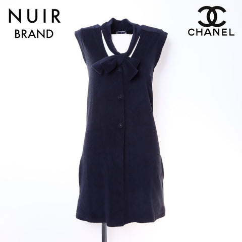 Chanel Taille: 38 Robe de ruban de pile noir WS6430