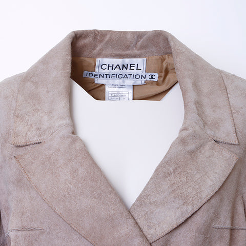 Taille de Chanel: 38 veste de veste beige ws6431