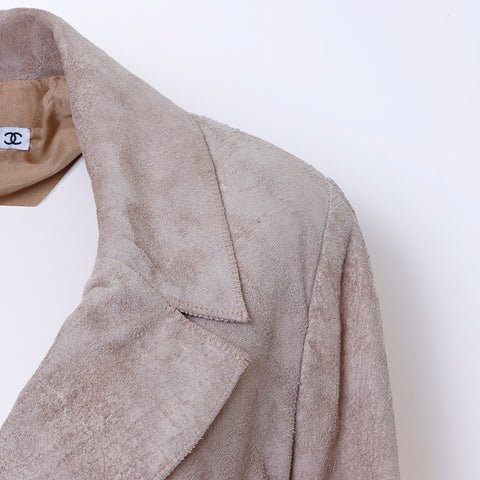 Taille de Chanel: 38 veste de veste beige ws6431