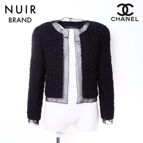 シャネル CHANEL チュールレース ジャケット ジャケット ブラック WS6436