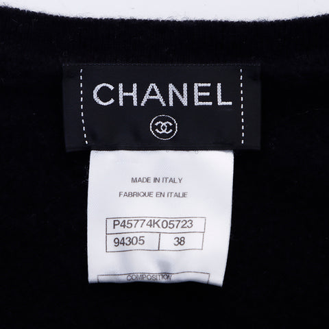 シャネル CHANEL Size:38 カシミア ロゴ セーター ブラック WS6440