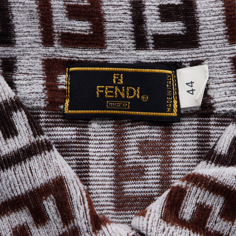 フェンディ FENDI ズッカ　ポロシャツ size:44 半袖シャツ ブラウン WS6443