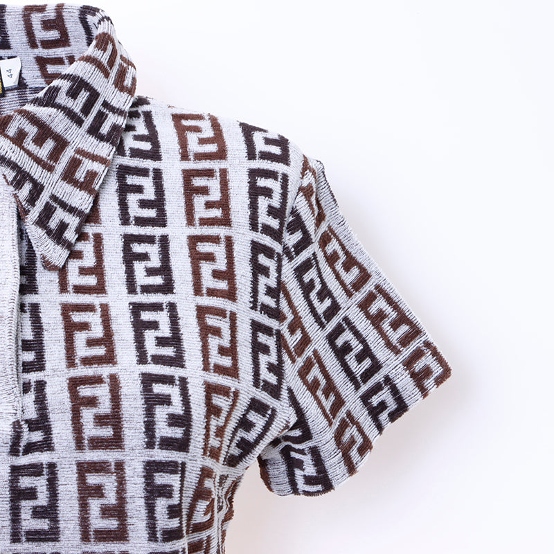 フェンディ FENDI ズッカ ポロシャツ size:44 半袖シャツ ブラウン