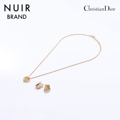 Boucles d'oreilles en forme de cœur chrétien Dior Ensemble de 2 collier d'or WS6478
