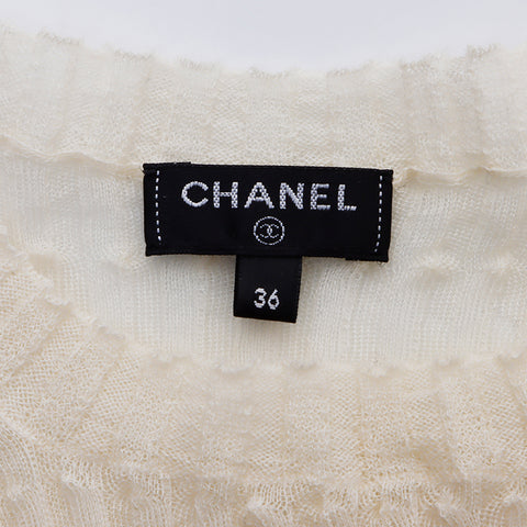 シャネル CHANEL ウール ココボタン SIze 36 ニット アイボリー WS6482