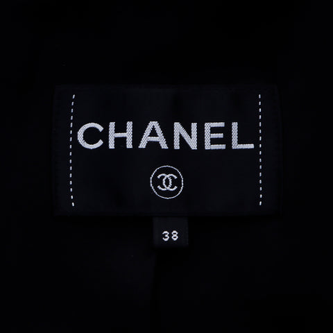 シャネル CHANEL  カメリアココマークボタン ウール Size 38 コート ブラック WS6485