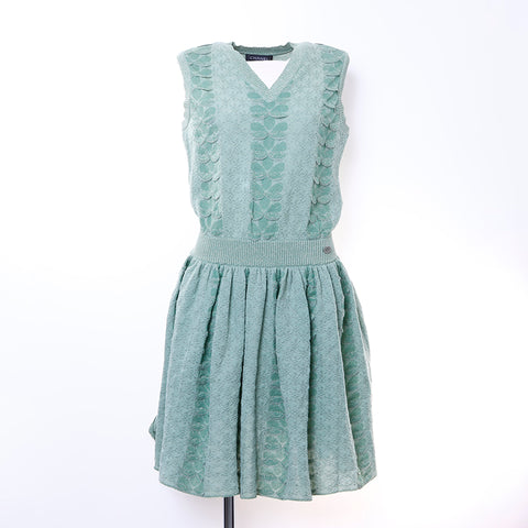 Chanel Size:36 Coco Button Dress Camisole Ensemble Dress Green WS6489 NUIR VINTAGE Chanel Size:36 Coco Button Dress Camisole Ensemble Dress Green WS6489 NUIR VINTAGE
