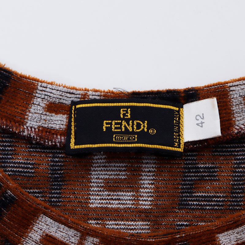 フェンディ FENDI ズッカ柄 ノースリーブ ワンピース ブラウン WS6499 – NUIR VINTAGE