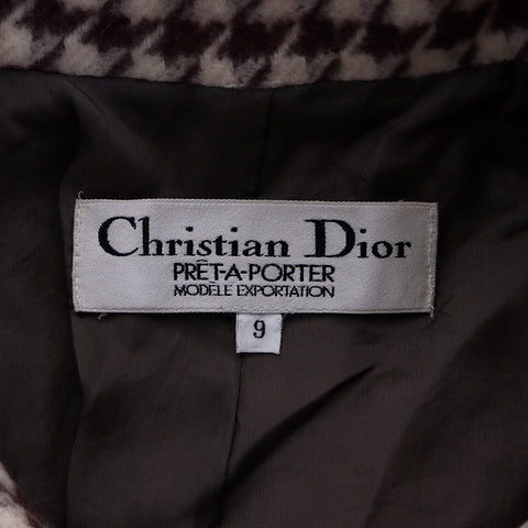 クリスチャンディオール Christian Dior 千鳥柄 コート ブラウン WS6506