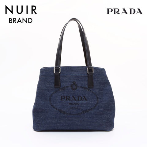 プラダ PRADA デニム ハンドバッグ ネイビー WS6512