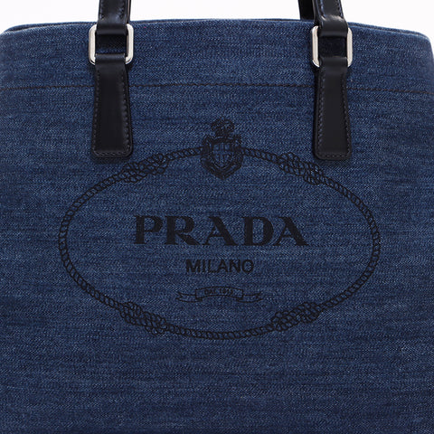 プラダ PRADA デニム ハンドバッグ ネイビー WS6512