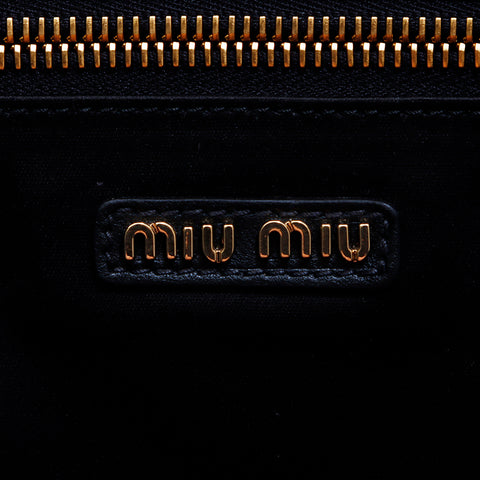 ミュウ ミュウ Miu Miu マテラッセレザー 2Way トートバッグ ブラック WS6515