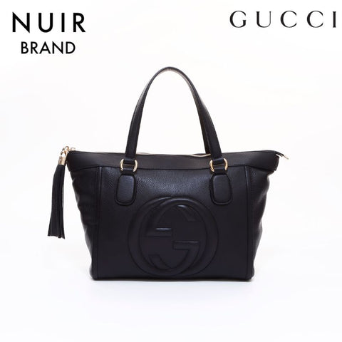 Gucci Soho Leather Tote Bag Black WS6517