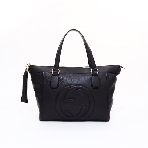 グッチ GUCCI ソーホー レザー トートバッグ ブラック WS6517 – NUIR