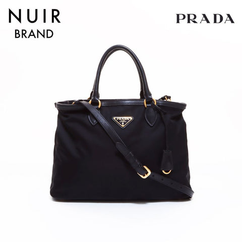 PRADA Nylon 2-way Shoulder Bag Black WS6522