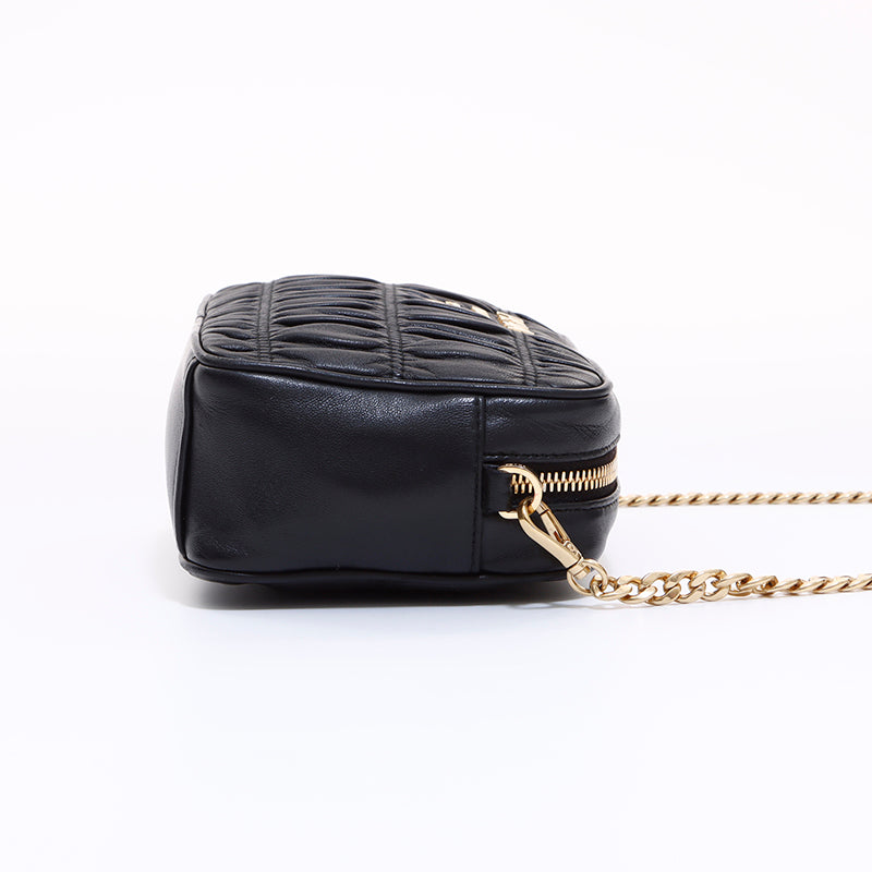 プラダ PRADA レザーチェーン ショルダーバッグ ブラック WS6525