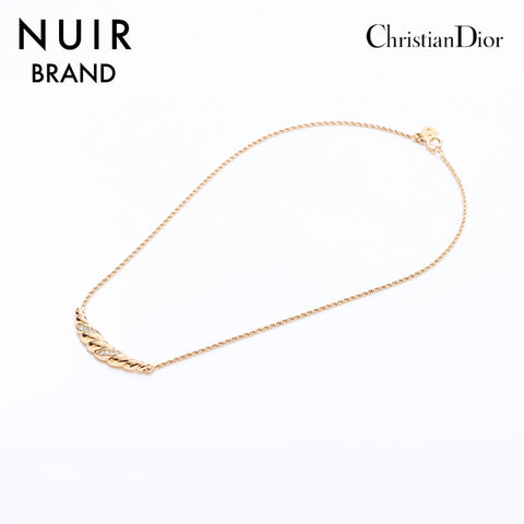 クリスチャンディオール Christian Dior ロゴ ネックレス ゴールド WS6533