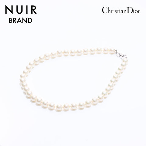 クリスチャンディオール Christian Dior パール ネックレス ホワイト WS6534