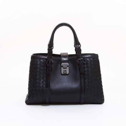 ボッテガヴェネタ BOTTEGAVENETA レザー ハンドバッグ ブラック WS6536