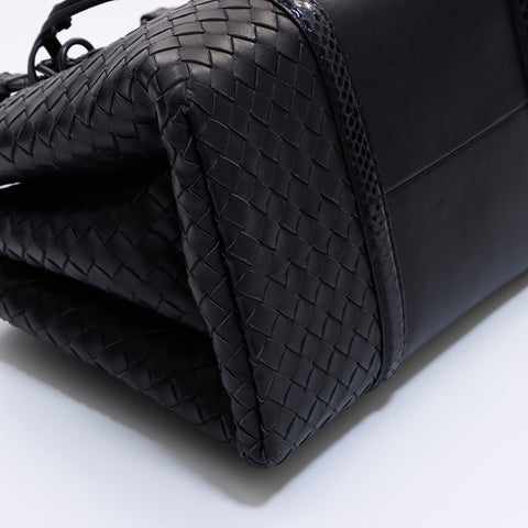 ボッテガヴェネタ BOTTEGAVENETA レザー ハンドバッグ ブラック WS6536