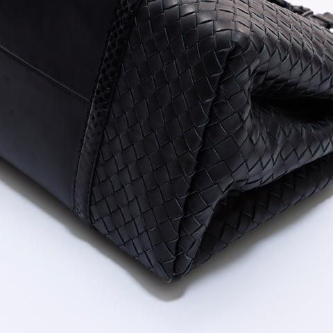 ボッテガヴェネタ BOTTEGAVENETA レザー ハンドバッグ ブラック WS6536