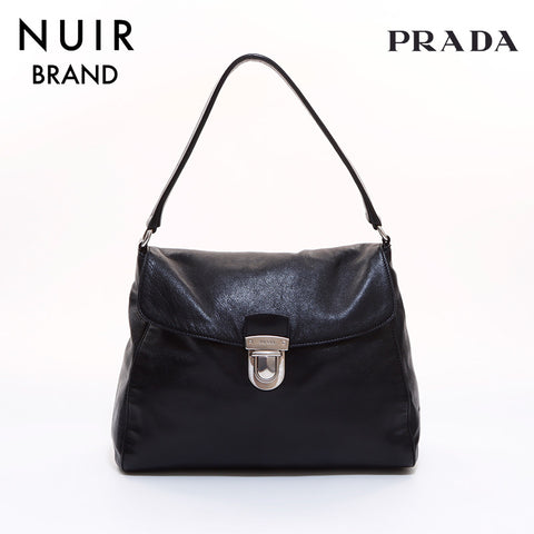 プラダ PRADA レザー ショルダーバッグ ブラック WS6539